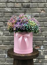 Цветочная композиция из Гипсофила и Розы в шляпной коробке #REPLACE_PRED# Агинском