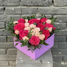 Цветочная композиция из Розы в коробке в Агинском