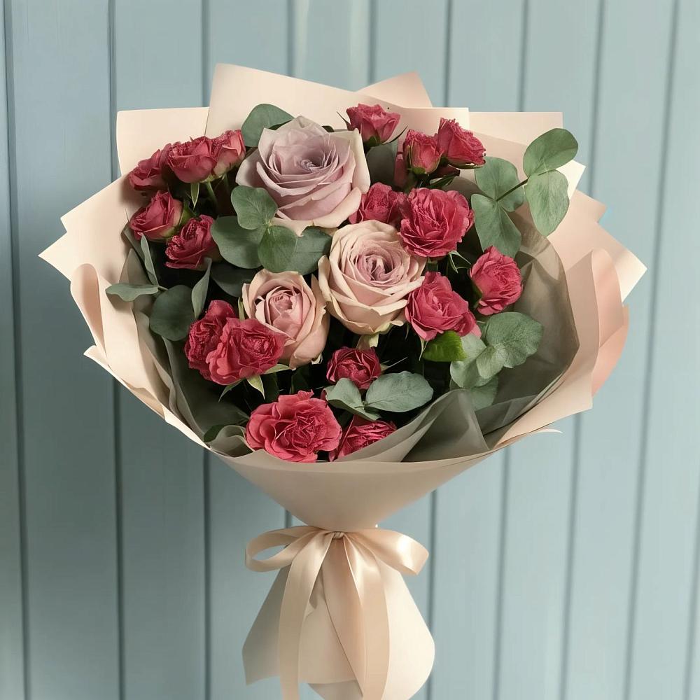 Букет цветов из: Гвоздики и Розы в Агинском