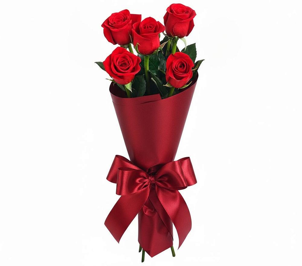 Букет 5 Красных роз Эдлесс Лав в Агинском