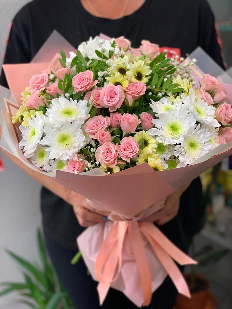 Букет цветов из: Розы и Хризантемы в Агинском