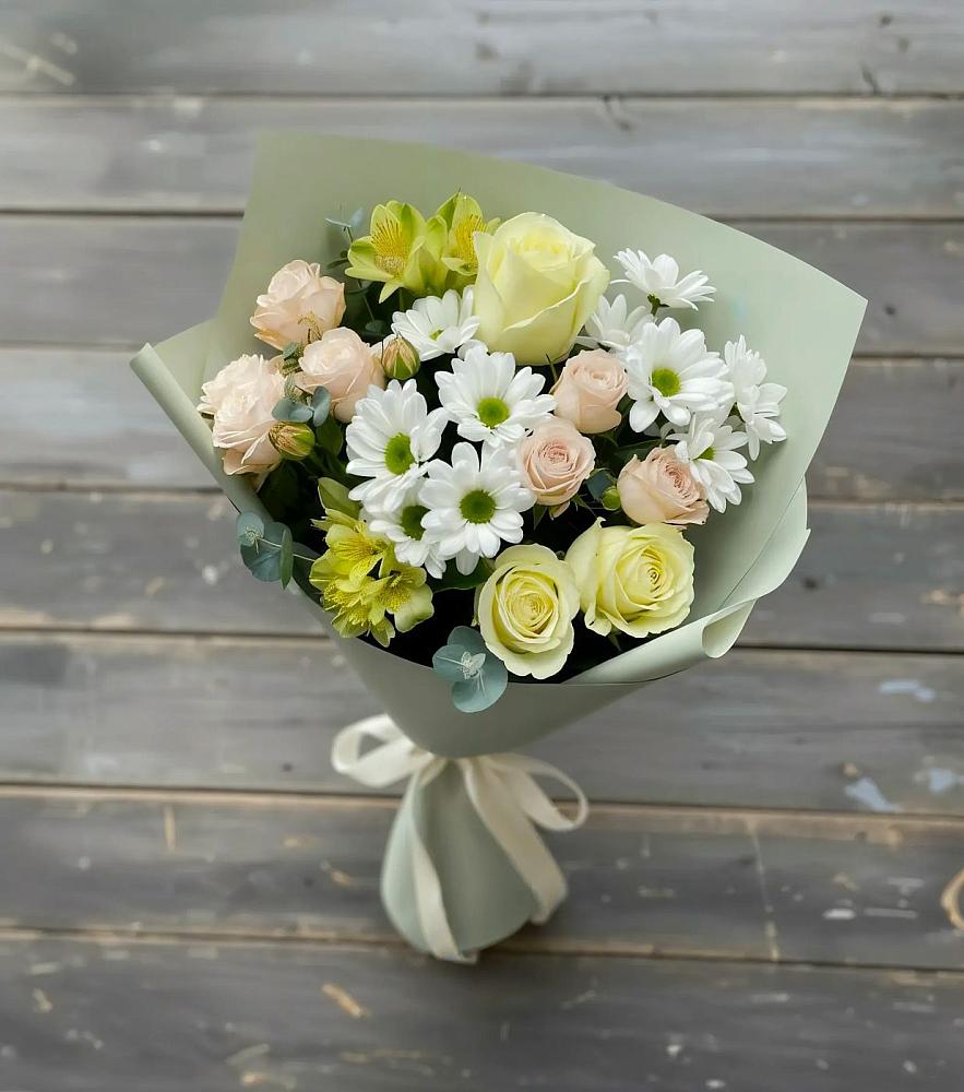 Букет цветов из: Альстромерии, Розы и Хризантемы в Агинском