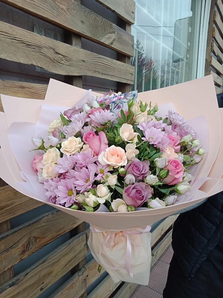 Букет цветов из: Розы и Хризантемы в Агинском