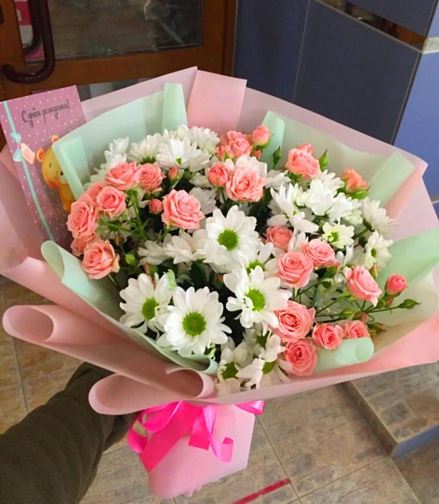 Букет цветов из: Розы и Хризантемы в Агинском