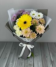 Букет цветов из:  Розы, Герберы и Хризантемы #REPLACE_PRED# Агинском