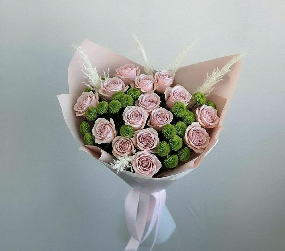 Букет цветов из: Розы и Хризантемы в Агинском