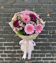 Букет цветов из:  Герберы и Хризантемы в Агинском