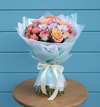 Букет цветов из:  Хризантемы и Розы в Агинском